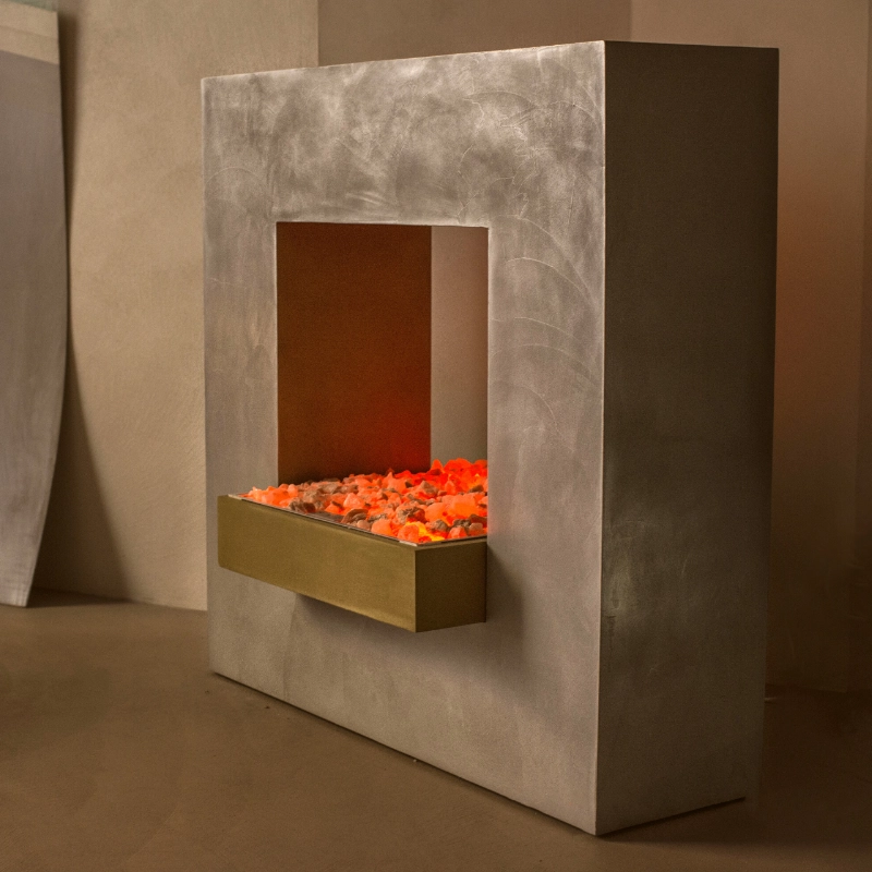 Microcement  fireplace finishes