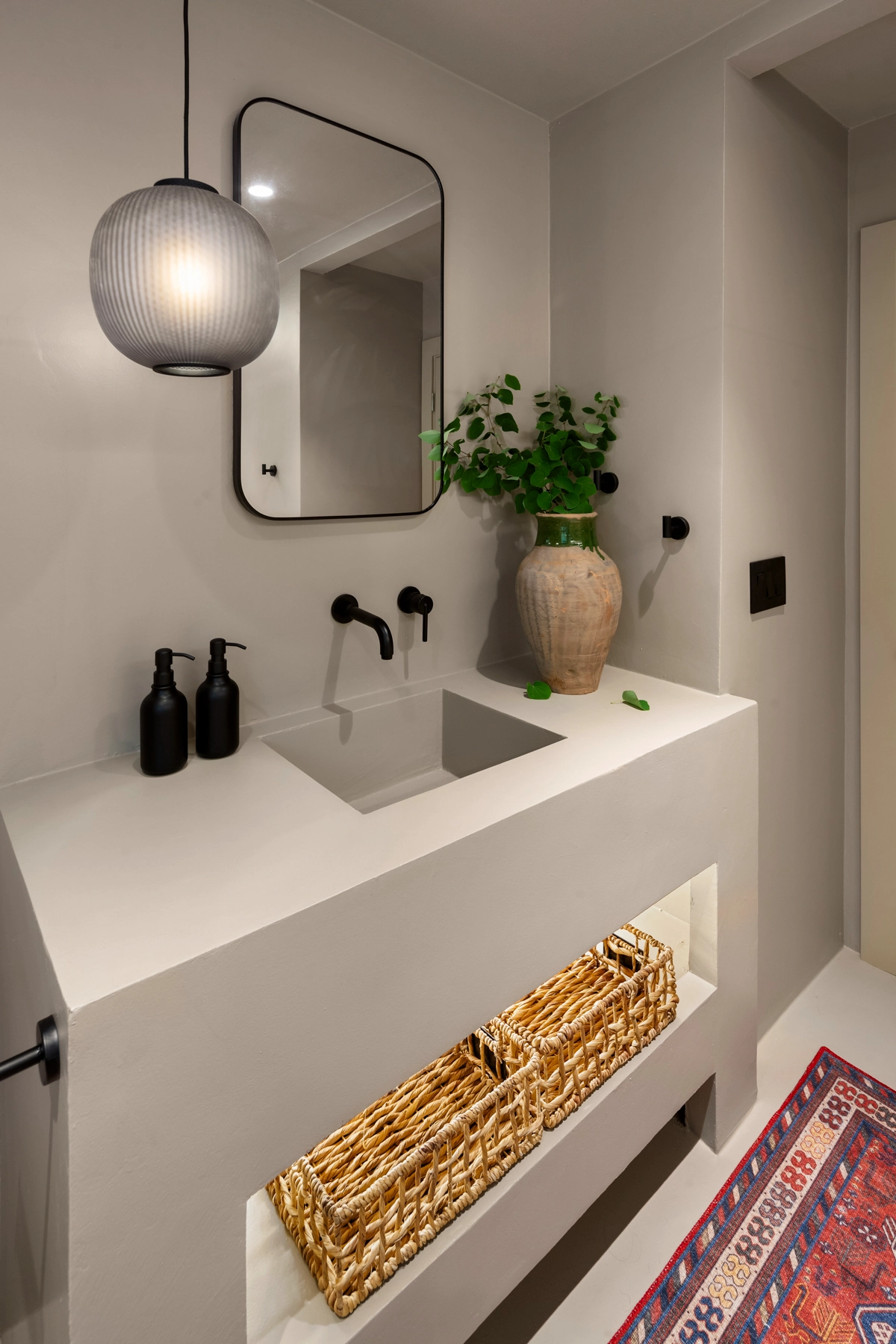 bathroom sink countertop microcement finish